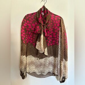 Issa London Silk Chiffon PussyBow Blouse UK10